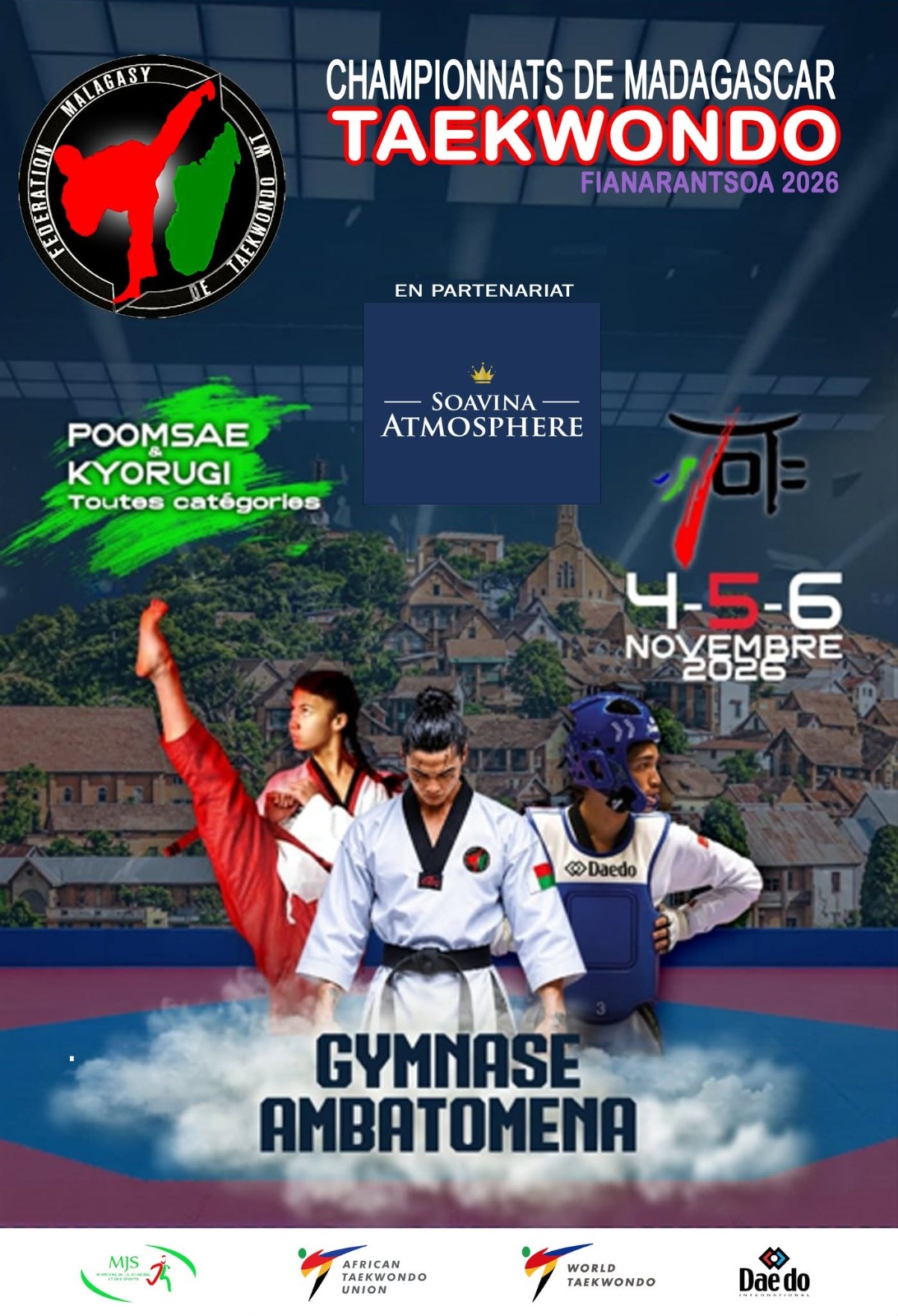 Championnat de Taekwondo Madagascar 4 à 6 novembre 2026